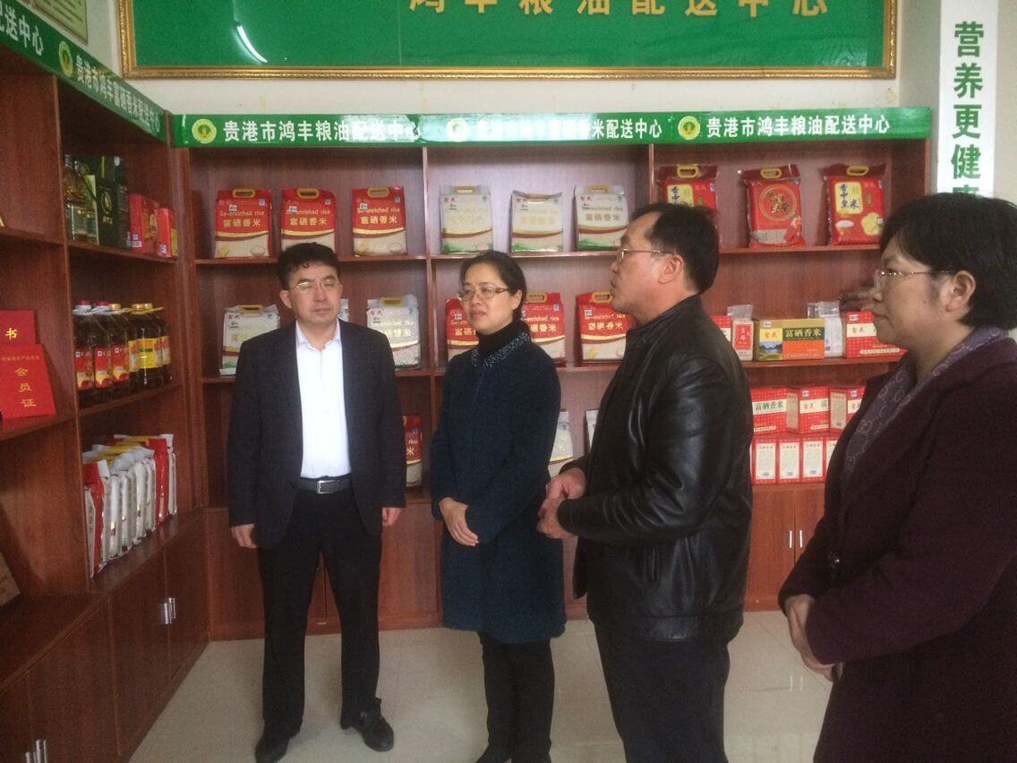 市委副書記鐘暢姿和區委書記韋慶強到公司調研體質米產品開發